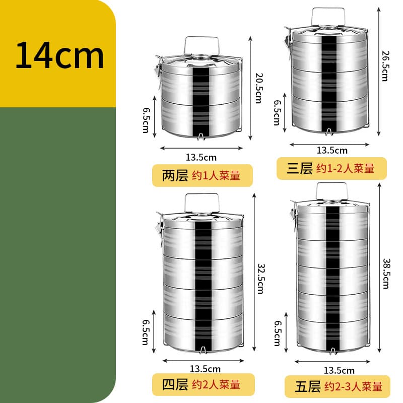 Guosheng Multi-Layer Stainless Steel Double-Wall Insulated Lunch Basket/Food Container/Carry Pot, Outdoor Student Lunch Box Wholesale Factory Direct