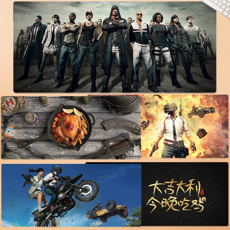 Manufacturer Wholesale Dropshipping PUBG Game Keyboard, Thickened Edge-Locked Fabric Rubber Extra-Large Mouse Pad
