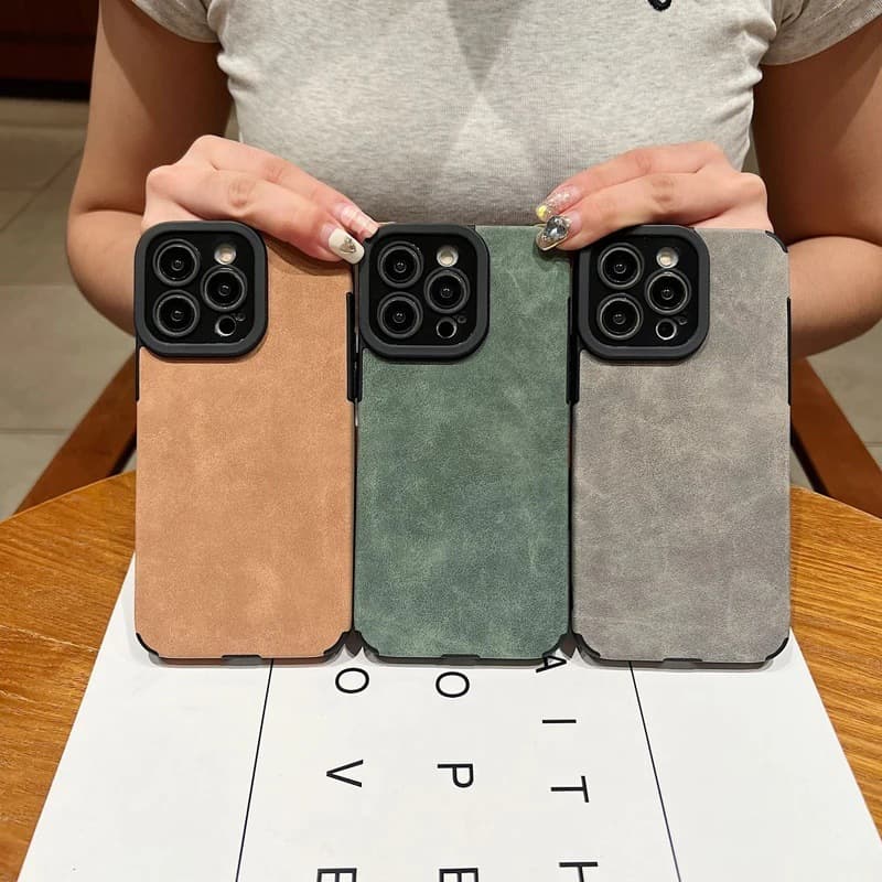 Cross-border Hot-selling Case for Apple 15 Pro Max, Premium iPhone 14 Suede Leather Plain Case, 12 New Model