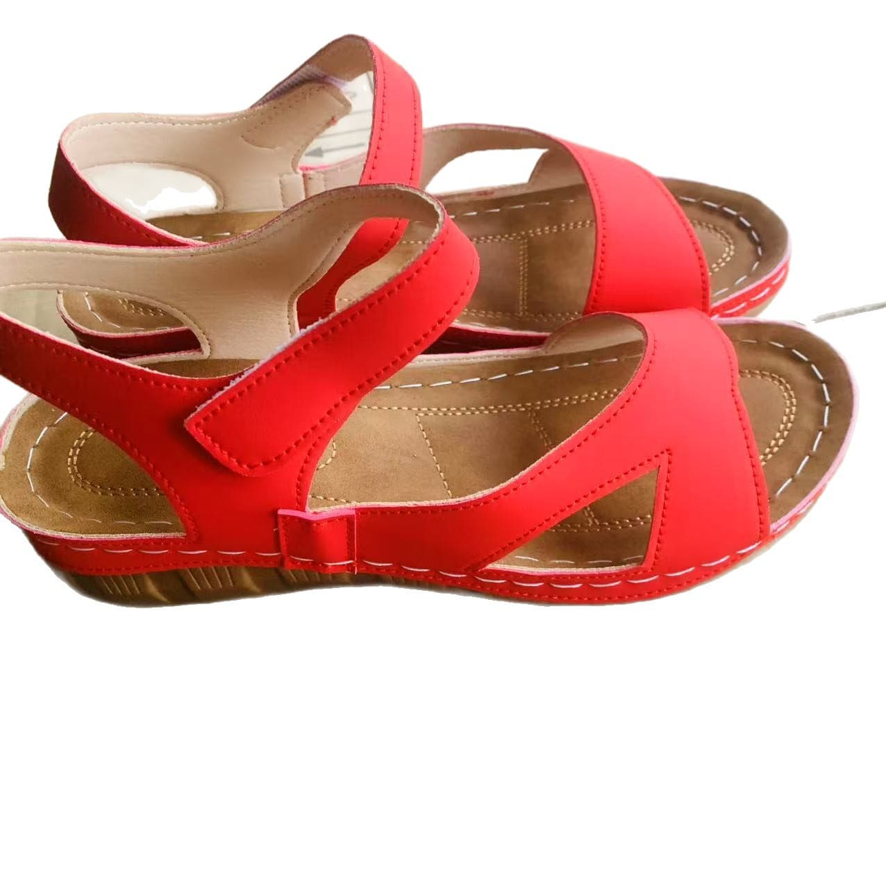 2024 New Fashion Sandals with Colorful Thick Sole, Plus Size Ultra High Heel Women's Shoes with Magic Strap, Lightweight