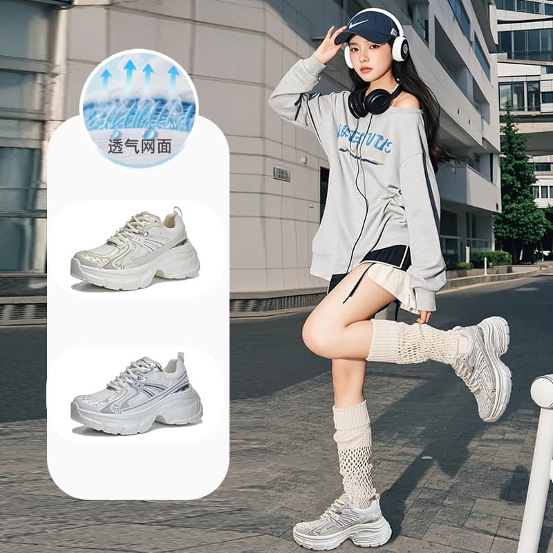 Thick-soled Dad Sneakers for Women 2026 Spring New Arrival Women's Versatile Chunky Sneakers Casual Fashion Women's Shoes Trendy