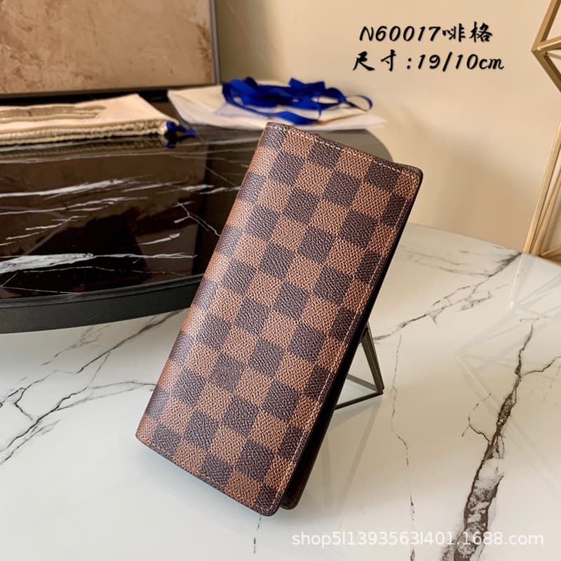 23 Men's Wallet Fashion Chessboard Plaid Presbyopic Wallet Suit Clip Multi-Card Long Clutch Open N60017