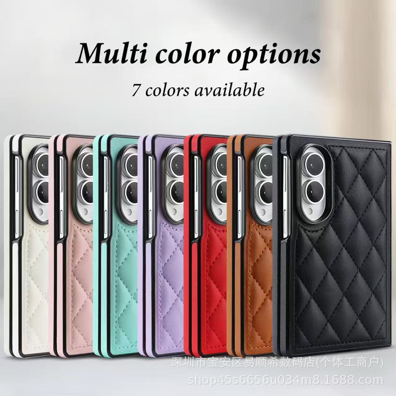 Samsung Z Fold8 Flip Foldable Screen Leather Case 8 Ultra Small Chanel Quilted Z Flip8/7/6 Protective Leather Case