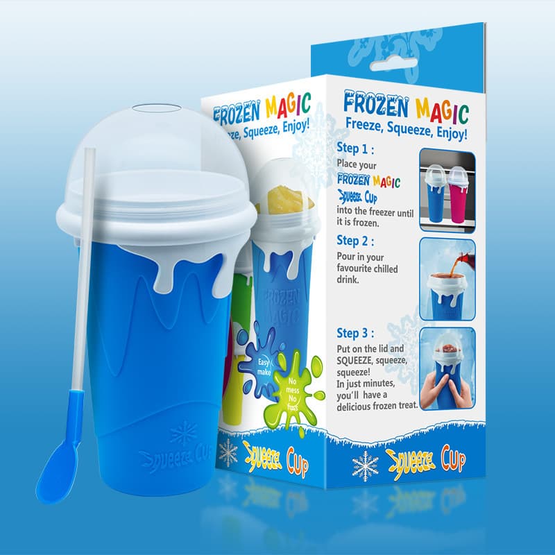 Home Use Shake Ice Cup Summer Squeeze Ice Cup One Squeeze Turn to Ice Cup Net Red Cooling Cup Silicone Material Creative Design