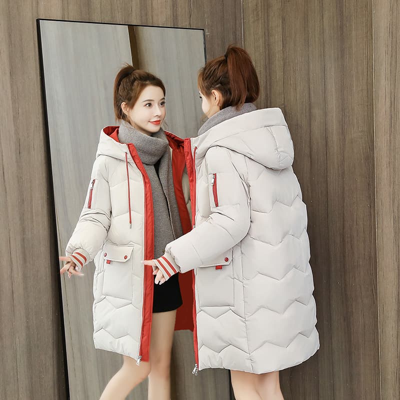 2025 Export Korean Style Cotton Coat Women Mid-Length New Plus Size Loose Winter Jacket Thick Cotton Padded Coat