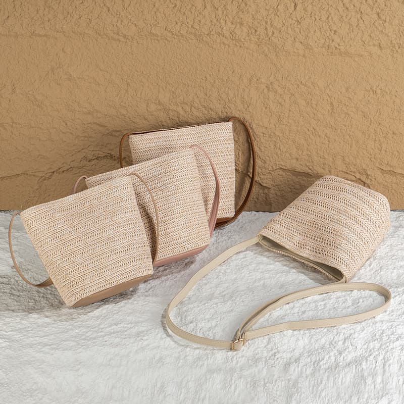 2026 New Straw Woven Bag for Women Summer Woven Shoulder Bag Beach Vacation Tote Bag Large Capacity Fashion Crossbody Bag