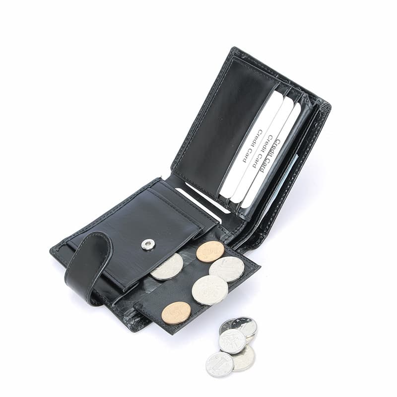 New Cross-border Genuine Leather Men's Wallet RFID Anti-theft Vintage Top-layer Cowhide Short Snap Coin Purse Money Clip