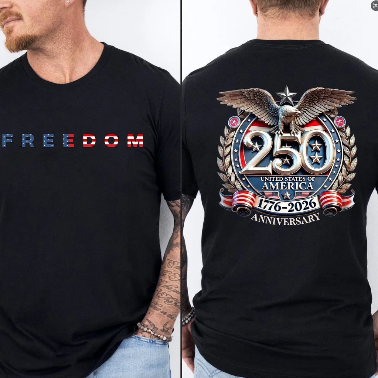[Cross-border EU Size] 250th Independence Day Cross-border EU/US Hot Selling AliExpress Men's Casual Daily T-Shirt Source