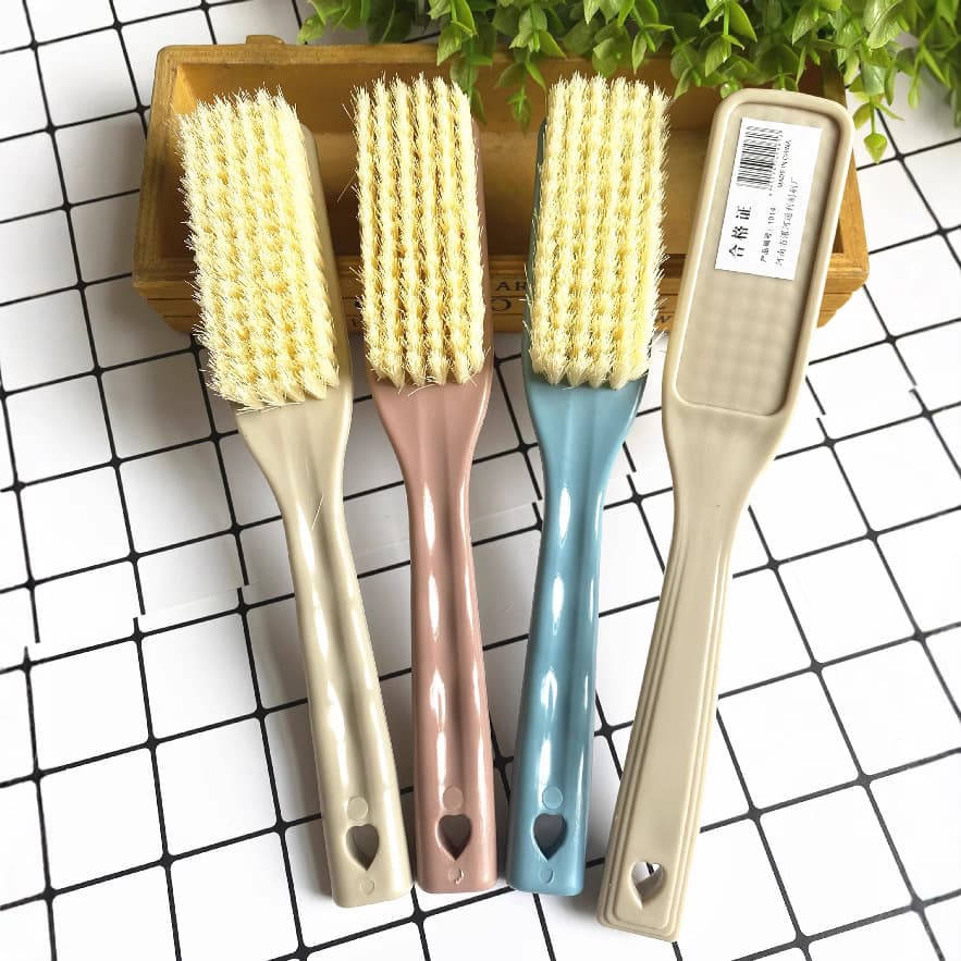 Macaron Color Thickened Soft Wool Shoe Brush Yellow Soft Wool Brush Plastic Shoe Brush One Yuan Store Two Yuan Store Supply