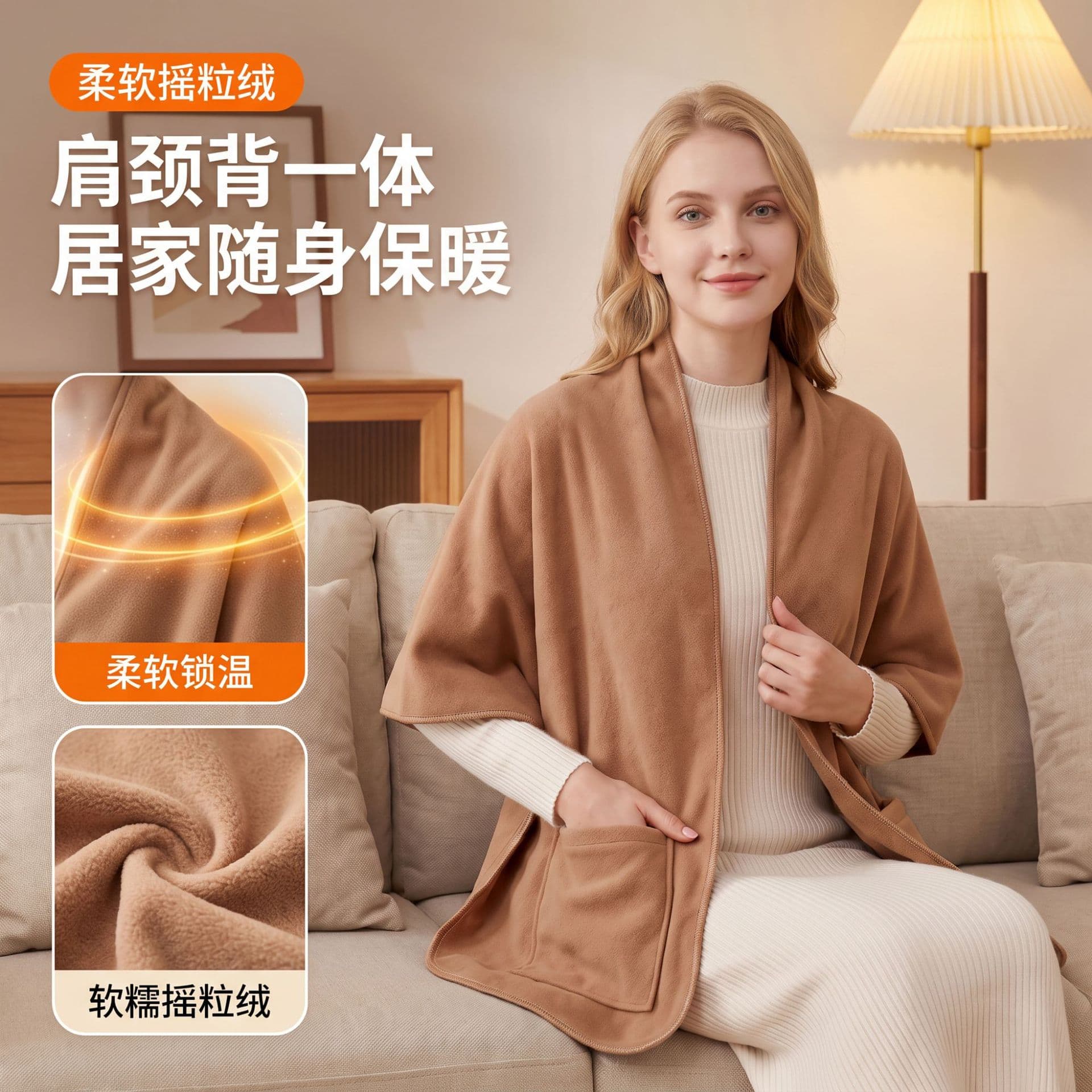 Amazon New Pocket Scarf for Men and Women, Korean European American Style Warm Neck Warmer, Fashionable Cape, Autumn Winter Fleece Shawl