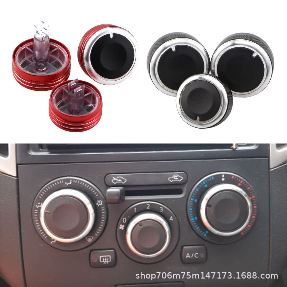 Manual Warmth Switch Knob Modification Accessory for Nissan Air Conditioning Suitable for Qashqai Aluminum Alloy Material
