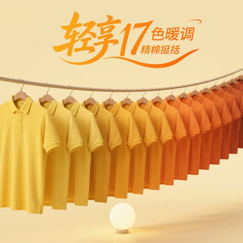 polo shirt malt yellow lemon yellow overalls embroidered logo orange lapel short-sleeved t-shirt summer