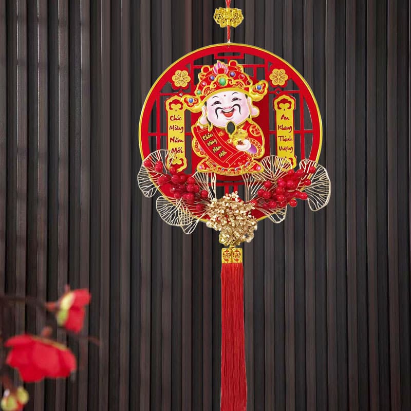 Foreign Trade Exclusive Nodding God of Wealth Spring Festival Hanging Ornament Vietnamese Automatic Nodding Hanging Decor Housewarming Opening Ceremony Ornament