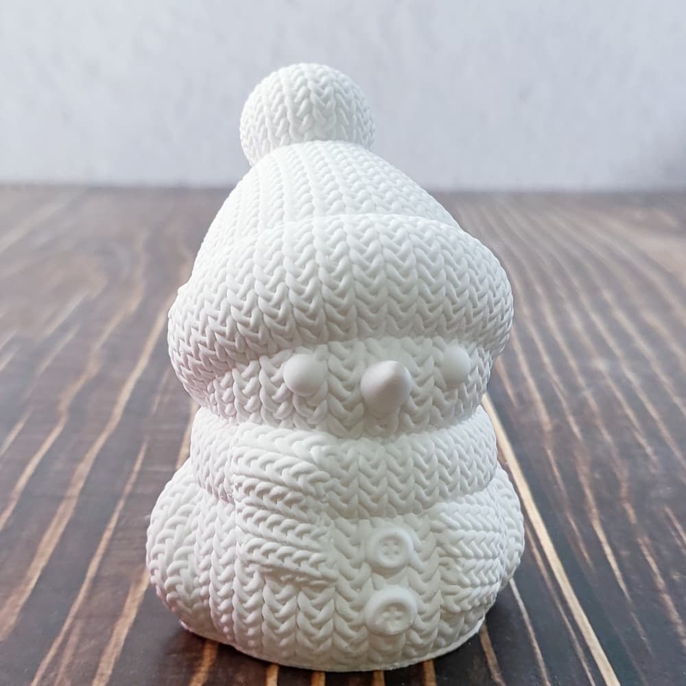 Braided snowman ornament candle plaster DIY plaster ornament candle holder silicone mold W0789