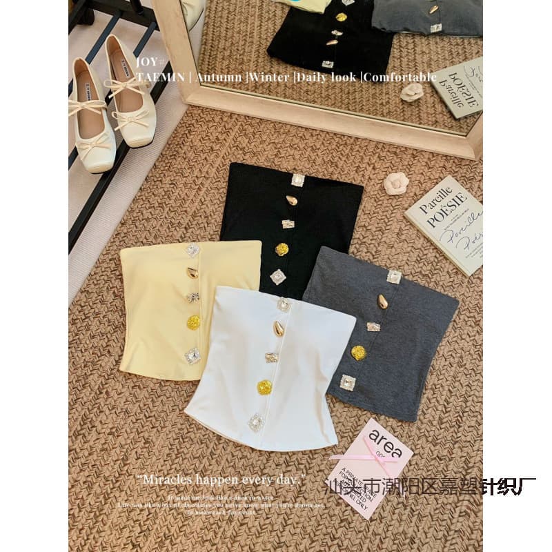 Pure and Alluring Style Sexy Design Button Corset Vest 2025 Autumn New Slim Fit Versatile Top
