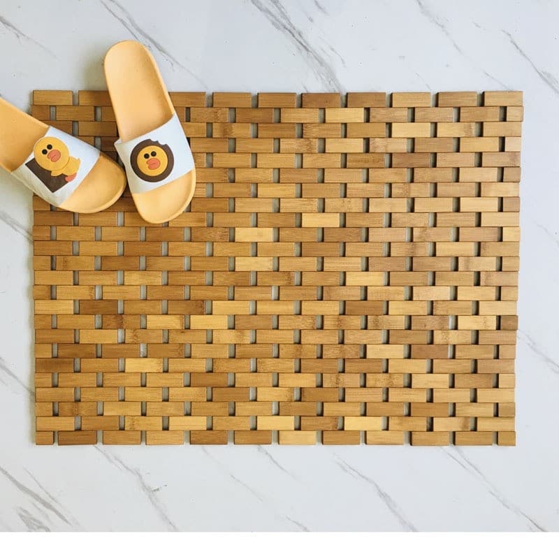Bamboo mat, bamboo bathroom floor mat, bamboo woven floor mat, bamboo non-slip mat, bathroom foot mat, thickened bamboo block mat