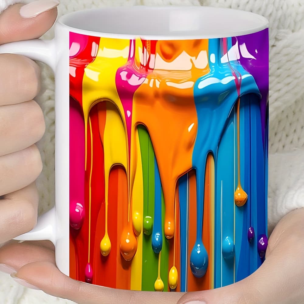 Cross-Border Hot-Selling 3D Splash-Ink Pattern Ceramic Mug for Hot Coffee and Tea, Gift Item, Shipped Directly from the Manufacturer