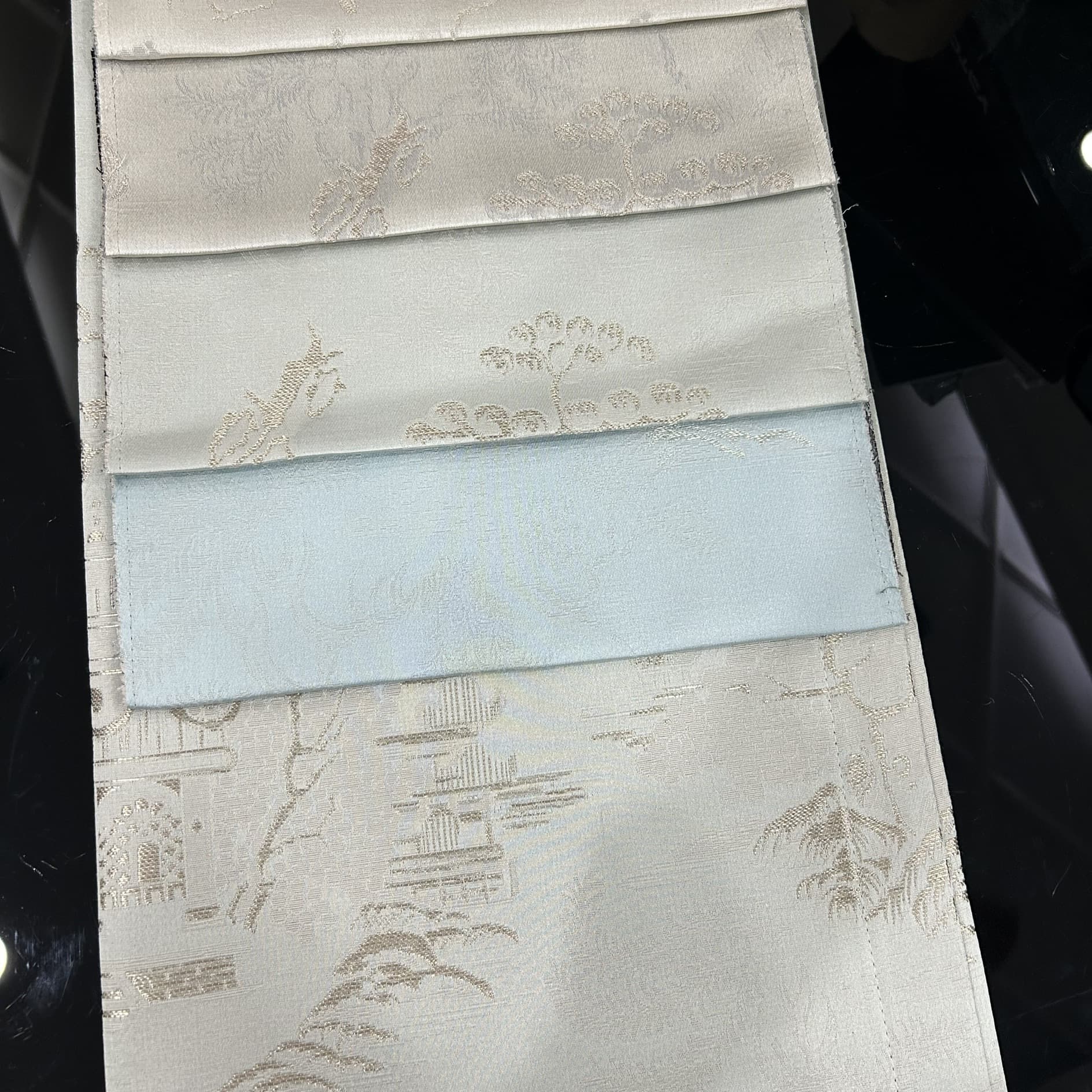 280cm Wide Silk-like New Chinese Style Wide Curtain Fabric, Glossy Redwood Sofa and Pillow Material