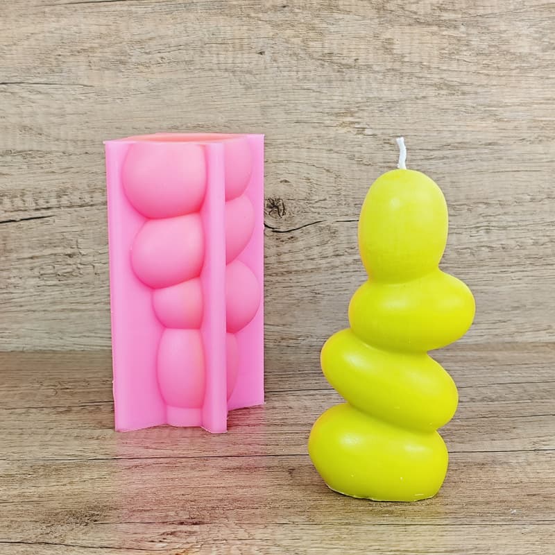 Hengzhi New Method Desktop Vase Silicone Mold DIY Cement Plaster Tool Asymmetrical Candle Mold