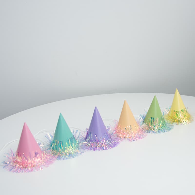Party Paper Hat Creative Tinsel Decoration Birthday Hat Pet Birthday Hat Doll Tassel Tinsel Hat
