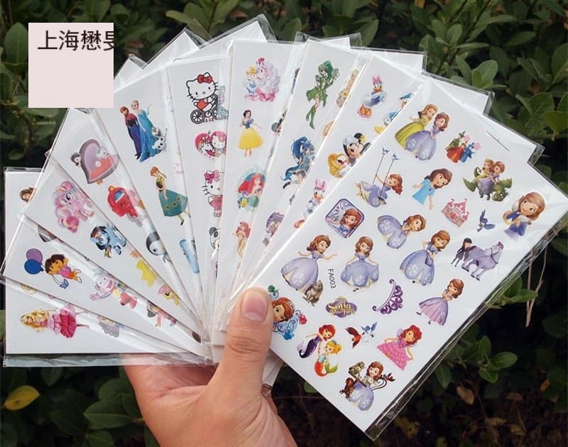 100 sheets of paper children's stickers, cartoon stickers, cute kindergarten princess rewards, baby praise stickers, free shipping
