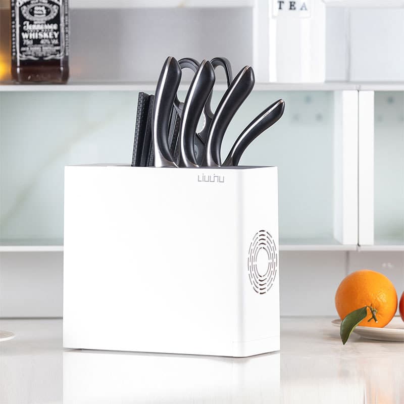 Six Vertical Sterilizing Knife and Chopstick Holder, Compact Smart UV Drying Machine for Home Use