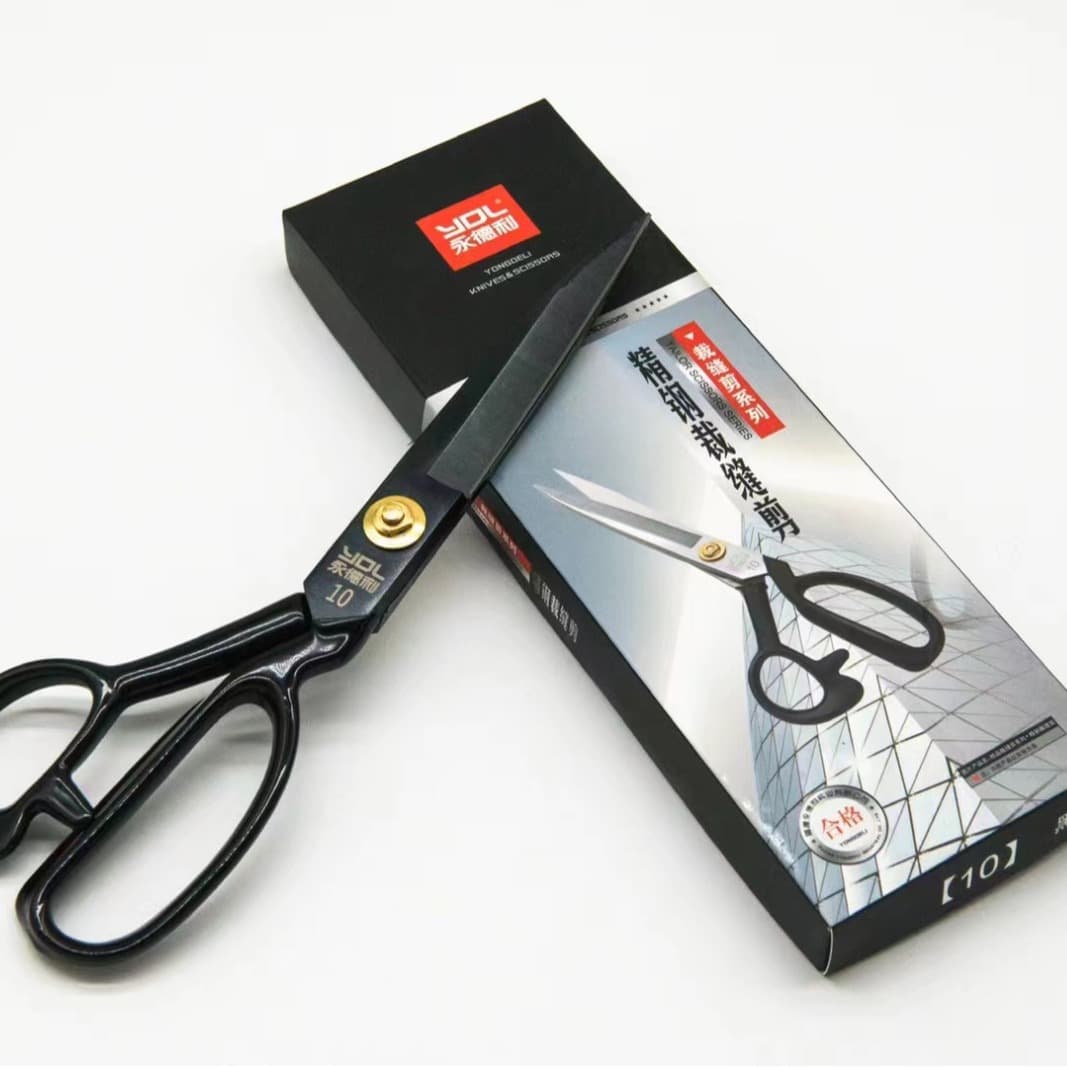 YDL Yongdeli Black Manganese Steel Carton Packaged Tailor Scissors Wholesale Clothing Sewing Export Large Scissors