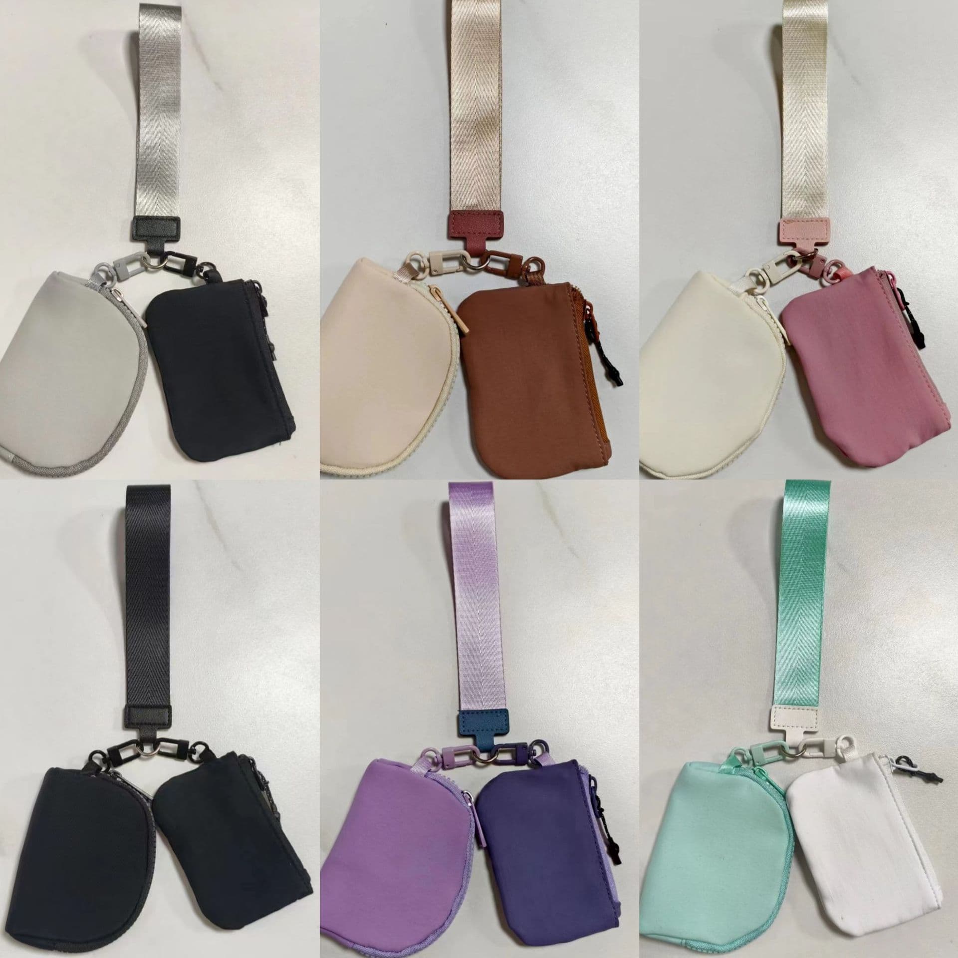 New Dual Pouch Wristlet Wrist Bag Coin Purse Same Style Key Wallet Coin Purse Card Holder Cross-Border Dropshipping