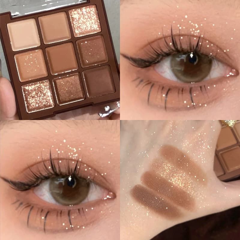 Racina Evening Sakura Dance 20-Color Eyeshadow Palette, Pearl Shimmer Glitter Matte Low-Saturation Earthy Milk Tea Shades, New Arrival