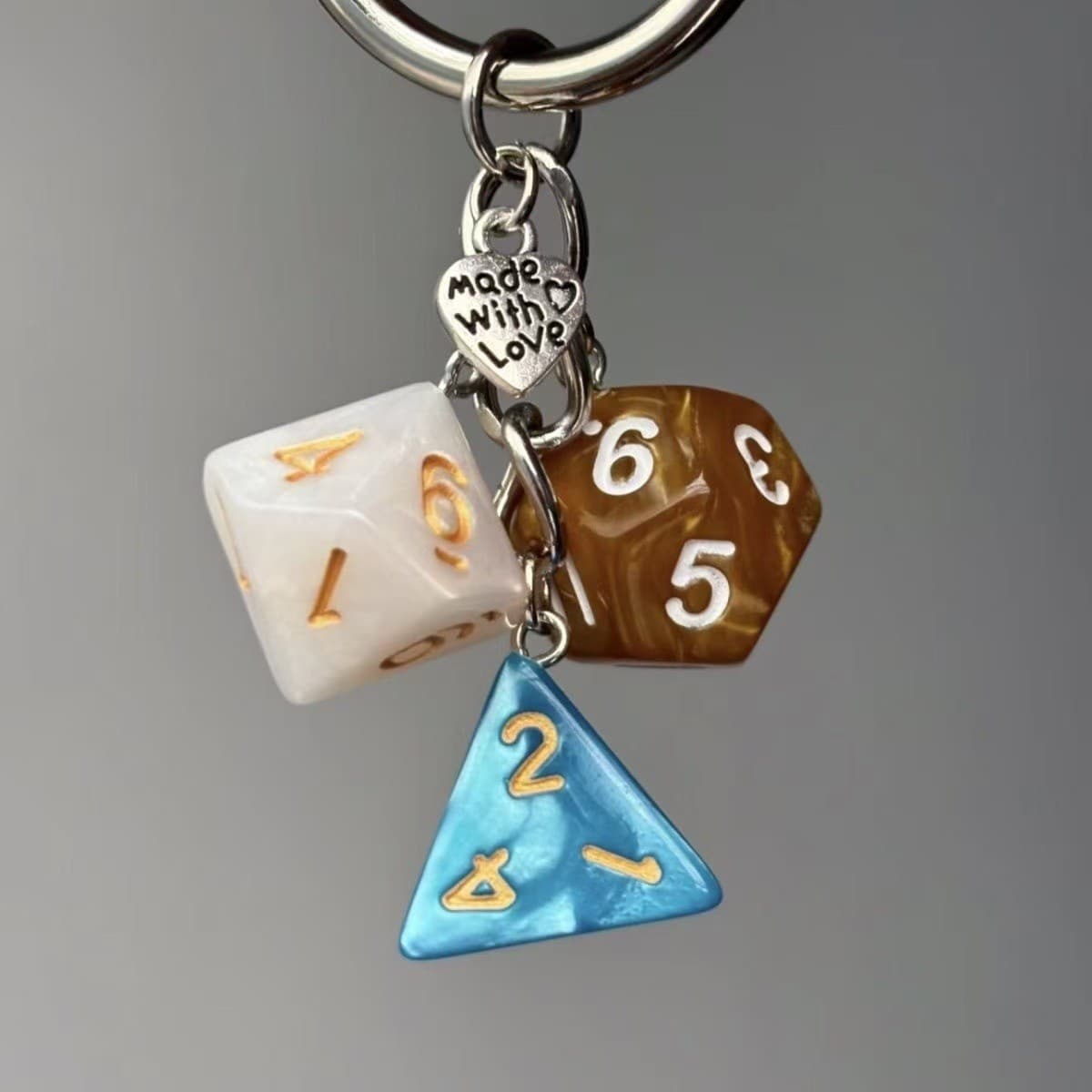 Vintage Irregular Dice Bag Charm Retro Design Personalized Phone Charm Bag Chain Brown-Green Contrast Color Pendant