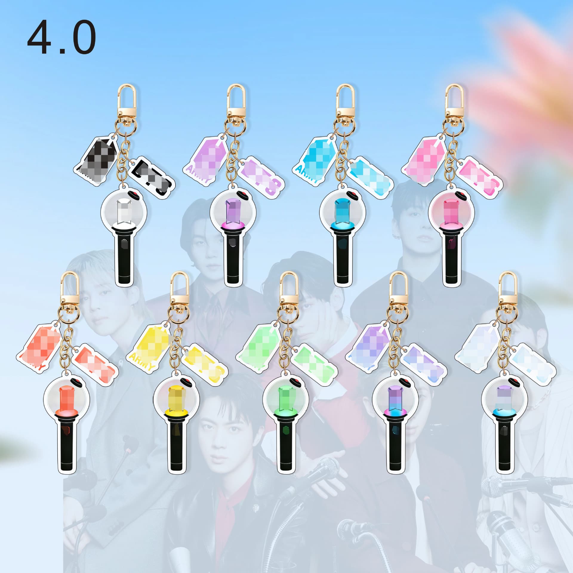 BTS 2026 New Version Light Stick 4.0 Keychain Accessory Bag Charm K-pop Merchandise