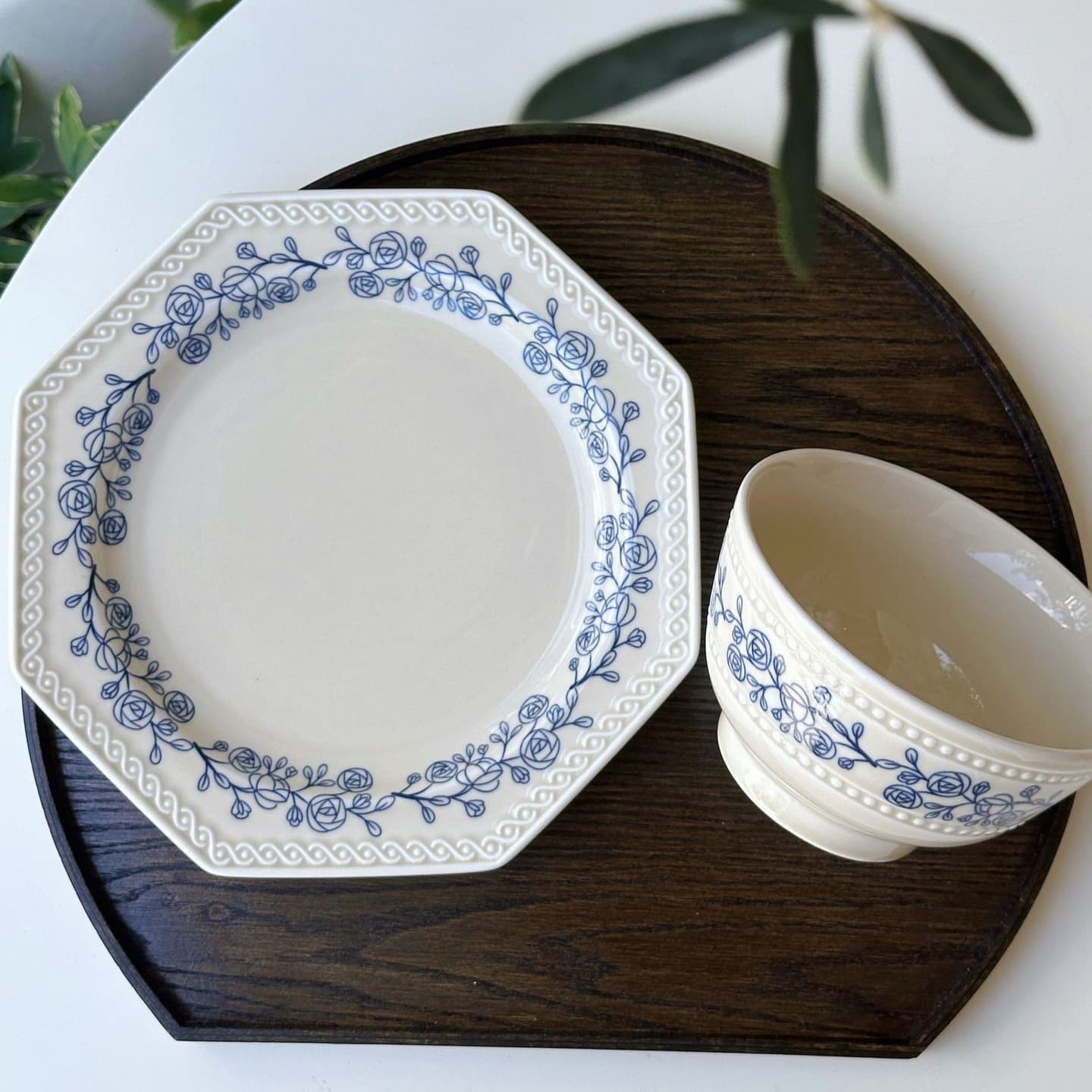 Rose Series French Vintage Floral Ceramic Tableware, High Relief Rice Bowl, Soup Bowl, Octagonal Pasta Plate, Housewarming Gift