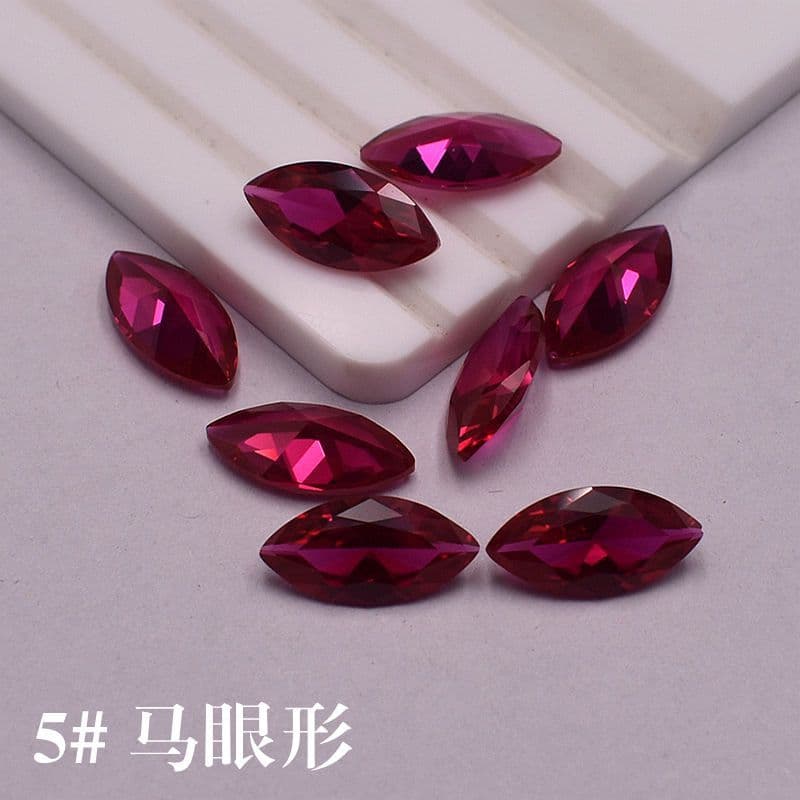 Size 5 Pigeon Blood Red Ruby Loose Stone Marquise Red Corundum Loose Stone Earrings Ring Gemstone Red Gem