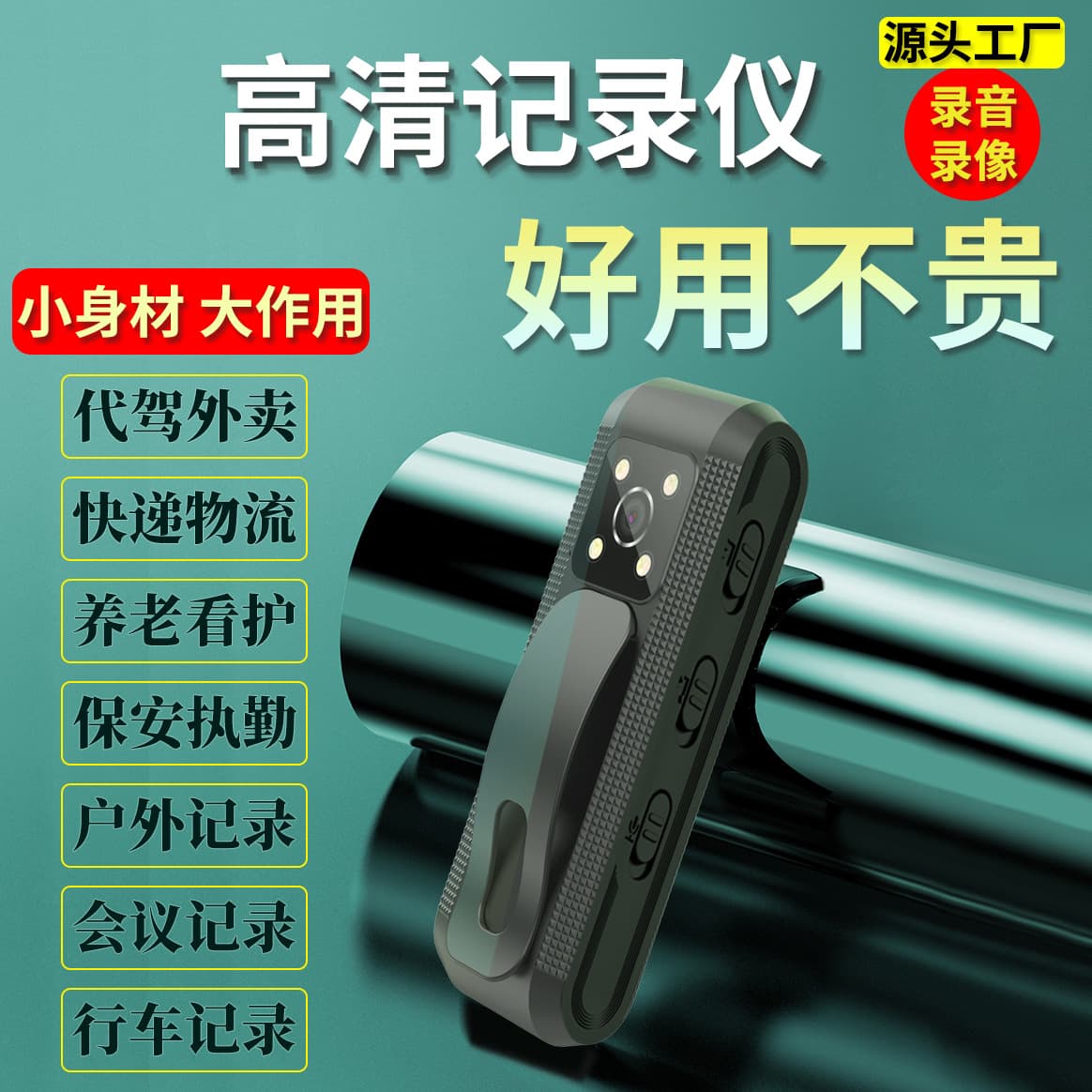 Portable High Definition Video Camera Audio Recording Sports Camera Surveillance Photography Head Law Enforcement Recorder