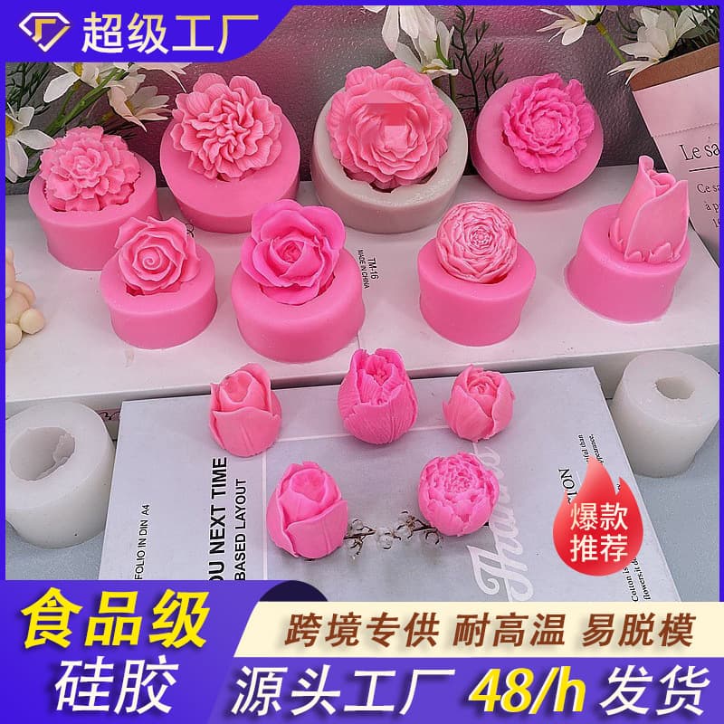 Silicone Mold Flower Shaped Chocolate Mousse Ice Cream Perfume Candle Making Mold Irregular Modern Simple Style Cake Decoration