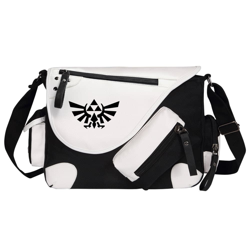 New Trendy Wings Print Teenage Student Schoolbag Canvas Shoulder Bag Unisex Casual Crossbody Backpack