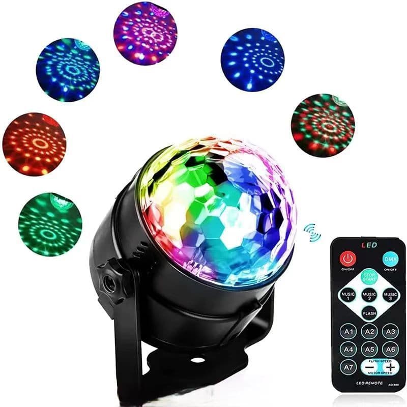 Cross-border New Voice-Activated Colorful Stand Mini Magic Ball Light, Stage Light for KTV Parties with Remote and Voice Control