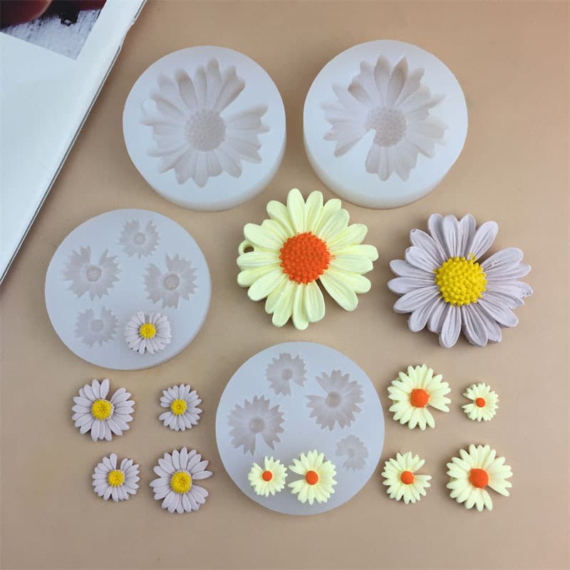 DIY cream daisy sunflower silicone mold DIY baking cake fondant pudding mobile phone case decoration cake mold