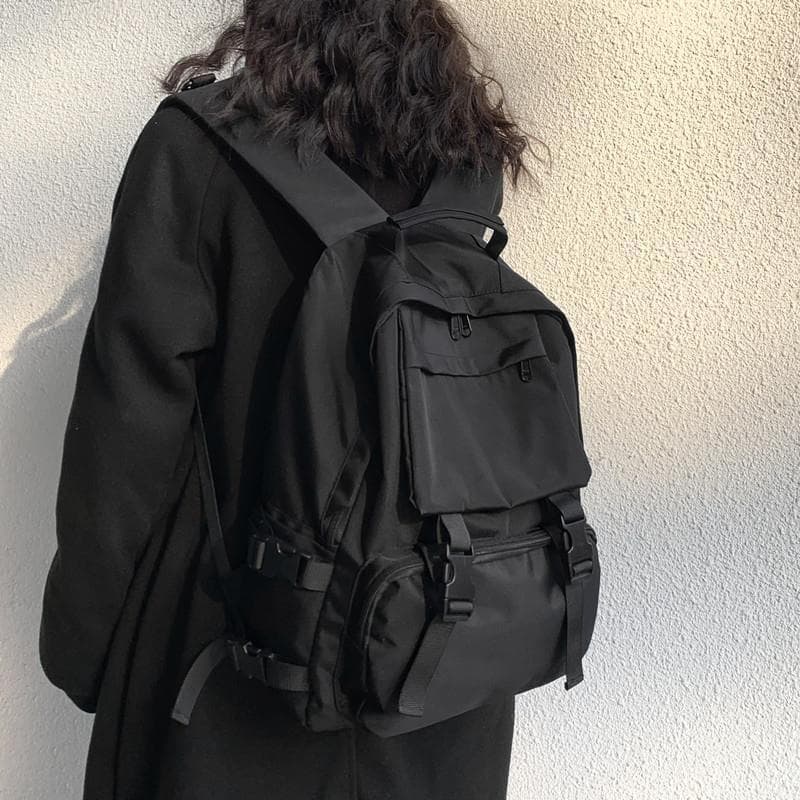 Japanese Ins-style Dark School Backpack for Girls, Large Capacity Campus Backpack for High School and College Students, Unisex Workwear Style