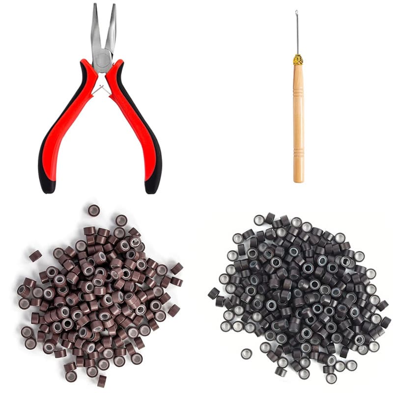 Braiding Tool Kit for Free Braiding, Dreadlocks, and Hair Extensions, Includes Crochet Hook, Drill Pliers, and Hair Ties