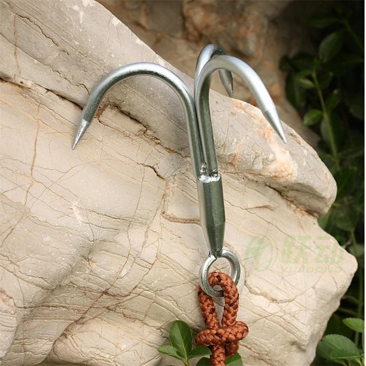 Wholesale outdoor survival rock climbing hook climbing rope hook forged steel lifesaving flying tiger grappling hook