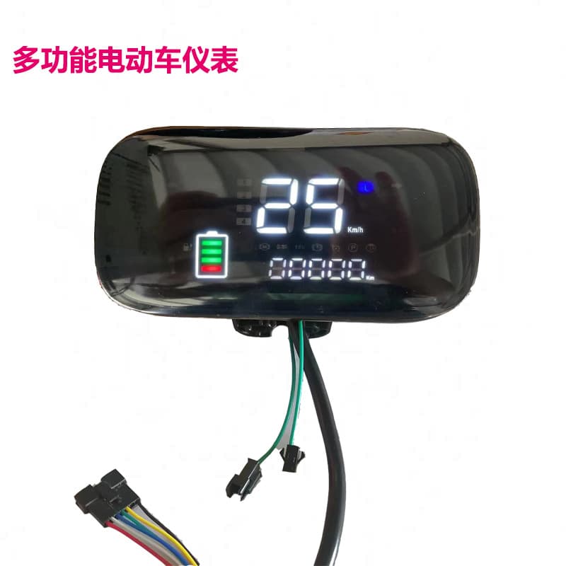 New Flat Panel Instrument for Electric Vehicles, LED LCD Digital Display with Mileage, Battery, Speed