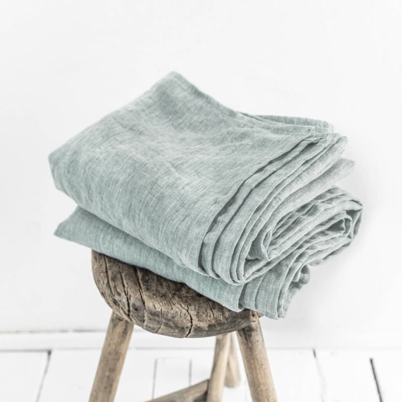 Export ins-style pure linen bed sheet single item spring/summer solid color minimalist enzyme-washed linen bed sheet custom