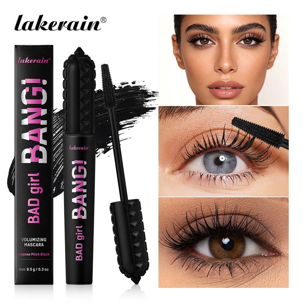 Cross-border lakerain New Volumizing Mascara Black, Smudge-proof, Lengthening, Volumizing and Curling Lashes