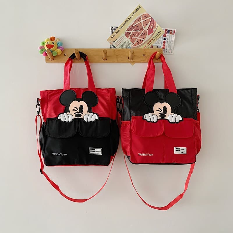 Cross-border Korean-style Ins Cute Mickey Bag 2026 New Trend Large Capacity Shoulder Crossbody Bag Student Tutoring Bag