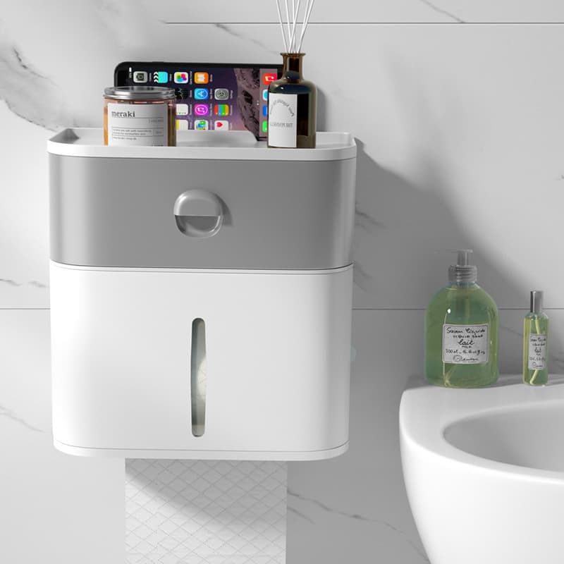 Large Wall-mounted Plastic Tissue Box Facial Towel Storage Household Creative Bathroom Tissue Holder