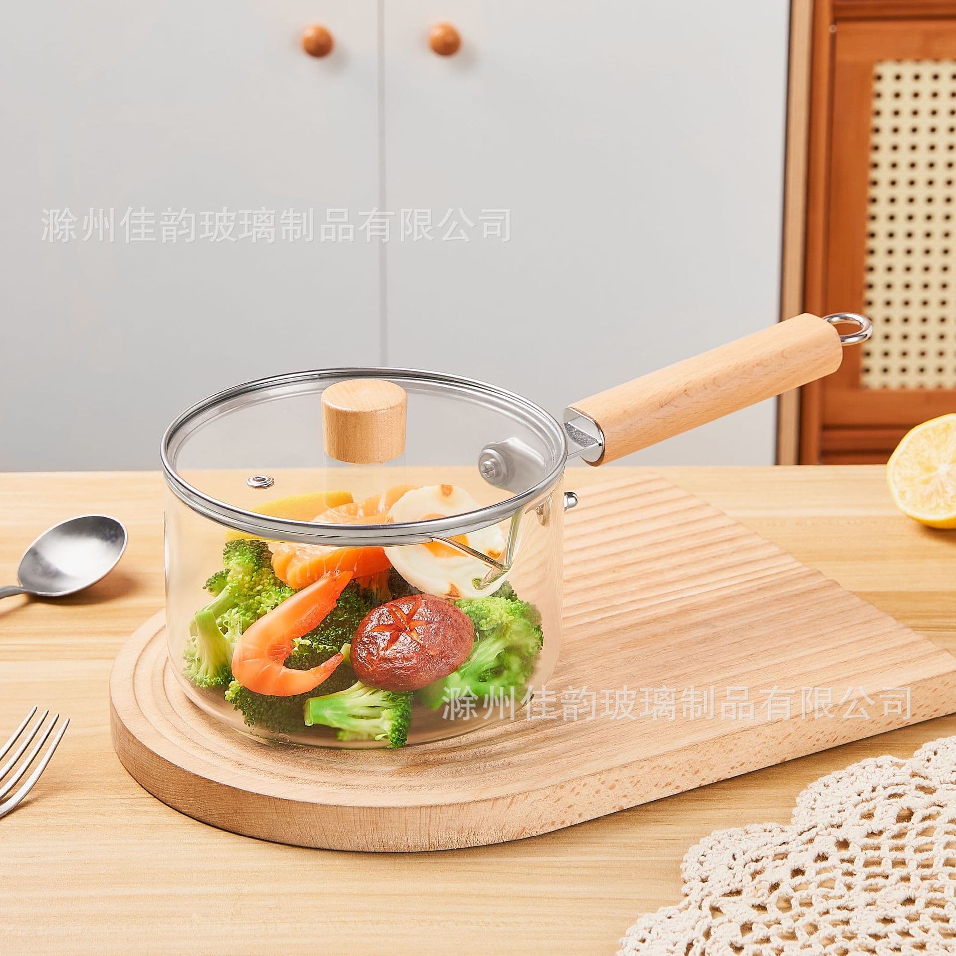 High Borosilicate Single Handle Glass Soup Pot, Electric Ceramic Hob Heating Noodle Bowl, Soup Pot, Home Transparent Heat-resistant Milk Pot