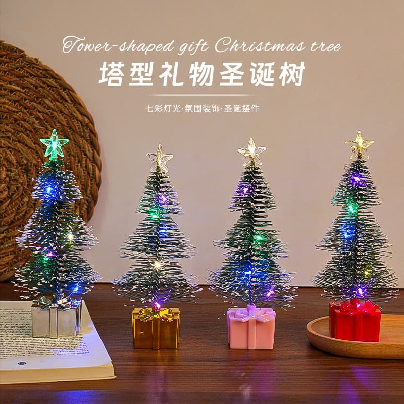 Christmas Multicolor Christmas Tree Night Light LED Electronic Glowing Toy Bedroom Dorm Decorative Atmosphere Lamp Ornament