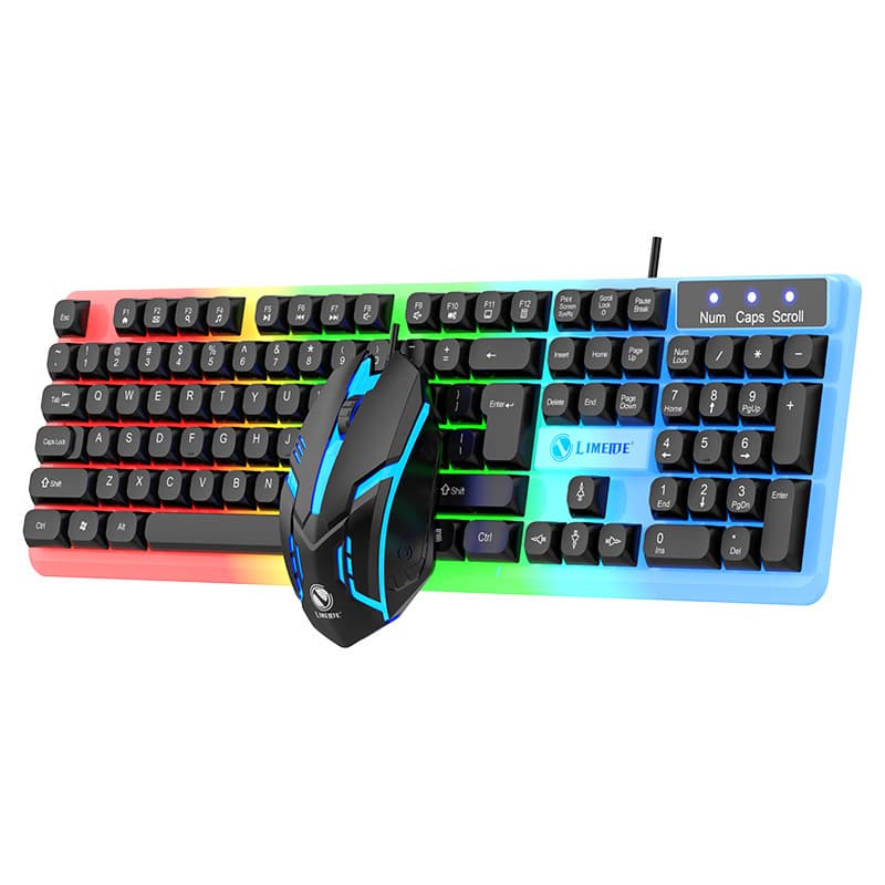 Limei GTX350 Keyboard and Mouse Set New USB Keyboard USB Mouse Internet Cafe Gaming Kit Rainbow Backlight