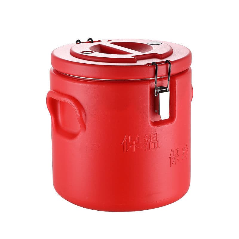 Commercial Insulated Bucket for Stall Use, Golden Soup Hot Pot, Large Capacity Stainless Steel Three-Layer Foam Braised Meat Cooking Pot with Lid